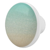 "KLARER AQUAMARINE-KARIBISCHES MEER UND SAND " KERAMIKKNAUF (Rechts)