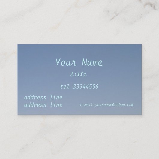 klarer blauer Himmel Visitenkarte (Vorderseite)