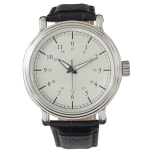 Klarer Druckanzeiger inspirierte 24-stündige Armbanduhr