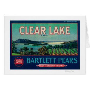 Klarer See-Birnen-Kiste LabelLake Landkreis, CA