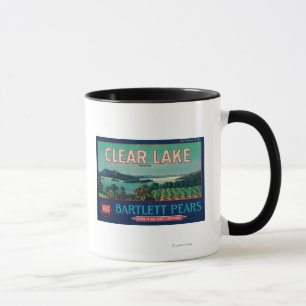 Klarer See-Birnen-Kiste LabelLake Landkreis, CA Tasse