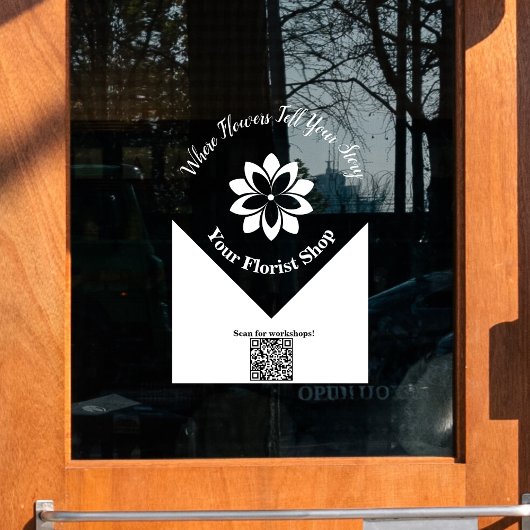 🌸 Klarer und weißer Florist, individuelles Clubin Fensteraufkleber