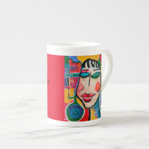 Klarer Vixen-Inspirational Knochen-China-Tasse Porzellantasse
