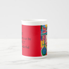 Klarer Vixen-Inspirational Knochen-China-Tasse Porzellantasse
