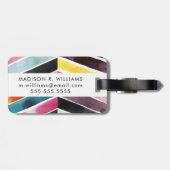 Klarer Watercolor Zickzack I Gepäckanhänger (Rückseite horizontal)