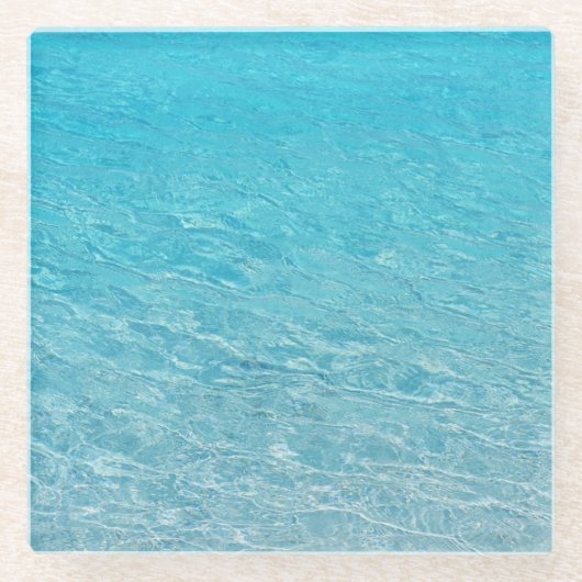 Klares blaues Meer Glasuntersetzer (Vorderseite)