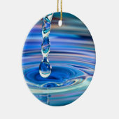 Klares blaues Wasser-Tropfen-Fließen Keramik Ornament (Rechts)