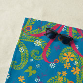 Klares Laub-Sommer-Grün-botanisches Monogramm Strandtuch (Beispiel)