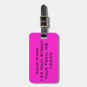 Klares Pink Gepäckanhänger (Vorderseite vertikal)