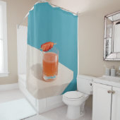 Klares Trinkglas mit brauner Flüssigkeit Duschvorhang (Beispiel)