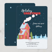 Klares Winter Nacht Open House Einladung (Vorne/Hinten)