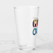 Klarglas mit "Game Over" in fett, farbenfroh  Glas (Rechts)
