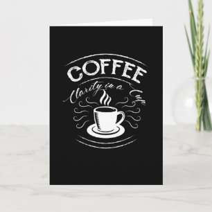 Klarheit des Kaffees in einer Tasse Karte
