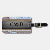 Klarheits-modernes Monogramm Gepäckanhänger (Vorderseite horizontal)