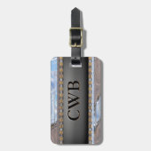 Klarheits-modernes Monogramm Gepäckanhänger (Vorderseite vertikal)