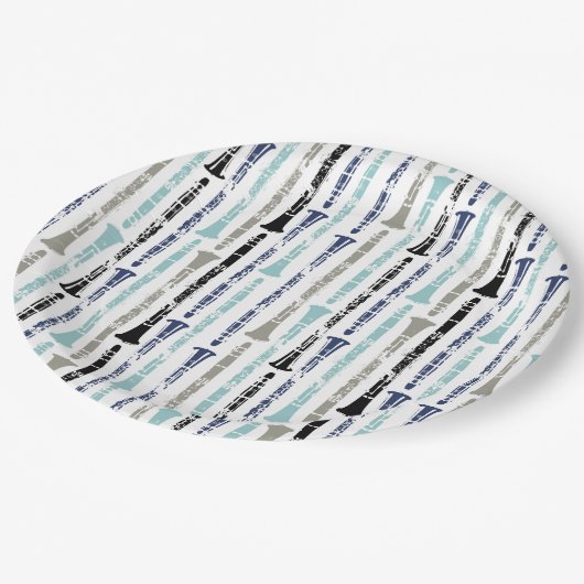 Klarinet Muster Pappteller (Schrägansicht)