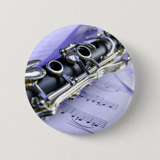 Klarinette Blatt Music Band Orchestra Button (Vorderseite)