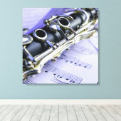 Klarinette Blatt Music Band Orchestra Leinwanddruck (Insitu (Holzboden))