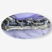 Klarinette Blatt Music Band Orchestra Pappteller (Schrägansicht)