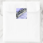 Klarinette Blatt Music Band Orchestra Quadratischer Aufkleber (Tasche)