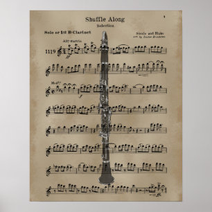Klarinette Blatt Music Poster