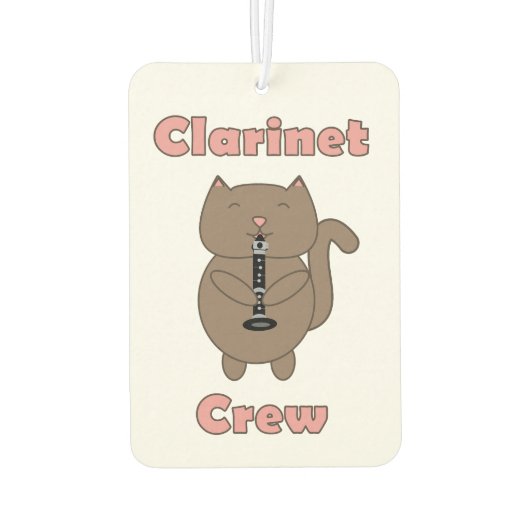 Klarinette Crew Niedlich Katzenrosa Autolufterfrischer (Rückseite)