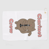 Klarinette Crew Pink Brown Cat Golfhandtuch (Horizontal)