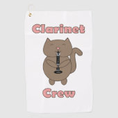 Klarinette Crew Pink Brown Cat Golfhandtuch (Vorderseite)
