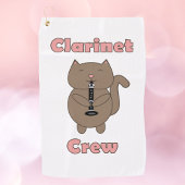 Klarinette Crew Pink Brown Cat Golfhandtuch