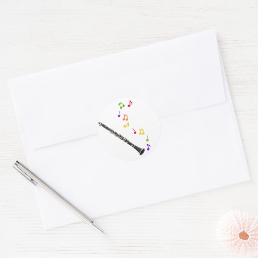 Klarinette Farbaufkleber Runder Aufkleber (Umschlag)