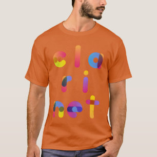 Klarinette Farbige Buchstaben retro T-Shirt
