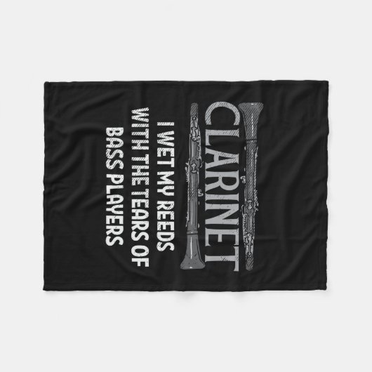 Klarinette Fleecedecke (Vorderseite (Horizontal))