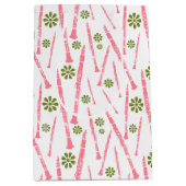 Klarinette florale Musik als rosa und grün Mittlere Geschenktüte (Vorderseite)