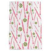 Klarinette florale Musik als rosa und grün Mittlere Geschenktüte (Rückseite)