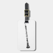 Klarinette Form Word Art Black Text Gepäckanhänger (Vorderseite vertikal)