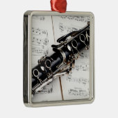 Klarinette Foto Ornament Aus Metall (Rechts)