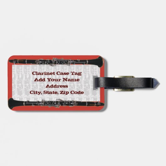 Klarinette Gepäckanhänger (Rückseite horizontal)