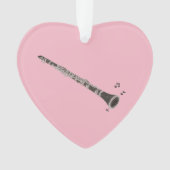 Klarinette herzförmige Weihnachtsschmuck Ornament (Vorderseite)
