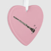 Klarinette herzförmige Weihnachtsschmuck Ornament (Vorderseite)