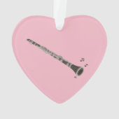 Klarinette herzförmige Weihnachtsschmuck Ornament (Rückseite)