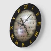 Klarinette ~ Hintergrund "Der musikalische Planet" Große Wanduhr (Winkel)