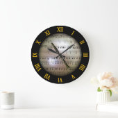 Klarinette ~ Hintergrund "Der musikalische Planet" Große Wanduhr (Zuhause)