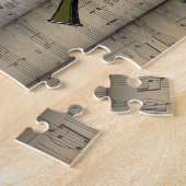 Klarinette ~ Hintergrund der Notenblätter ~ Musik Puzzle (Seite)