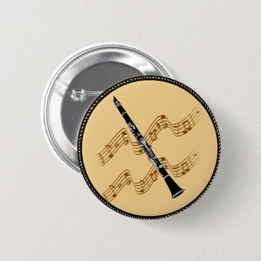 Klarinette, Holzblasinstrument Button (Vorne & Hinten)