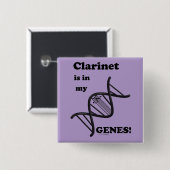 Klarinette in meinen Genen Button (Vorne & Hinten)