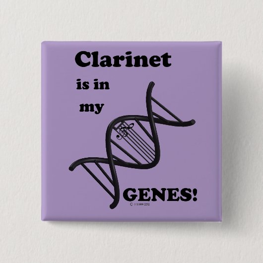Klarinette in meinen Genen Button (Vorderseite)