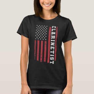 Klarinette Klarinettist Instrument USA Flag4 T-Shirt