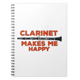 Klarinette macht mich glücklich notizblock