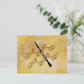 Klarinette, magische goldene Musik Postkarte (Stehend Vorderseite)