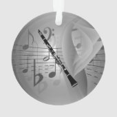 Klarinette mit musikalischen Akzenten (auf beiden Ornament (Rückseite)